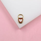 18K Gold Filled Soda Pull Tab Heart Shape Pendant