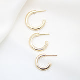 2mm Small Slim Open Hoop Stud Earrings (J72)(J72A)
