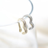 Gold Filled Wavy Ear Cuffs With Micro CZ Cubic Zirconia Stones