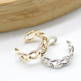 Gold Filled Cuban Curb Cuff Earrings (L171)