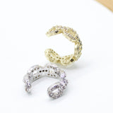 Gold Filled Rolo Chain Ear Cuff Earrings with CZ Stones (L262A)