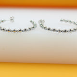 18K Gold Filled Zirconia Beaded Open Hoop Earrings (K78A)