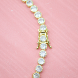 5MM Diamond Cut Round Clear CZ Tennis Bracelet (I133)