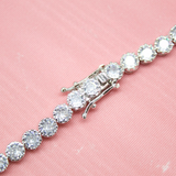 5MM Diamond Cut Round Clear CZ Tennis Bracelet (I133)