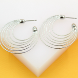 18K Gold Filled Layered Textured Hoop Earrings