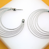 18K Gold Filled Layered Textured Hoop Earrings