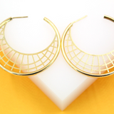 18K Gold Filled Designed Hoop Earrings