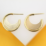 18K Gold Filled Designed Hoop Earrings