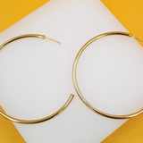 18K Gold Filled Large Thin Open Hoop Earrings