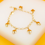 Gold Filled Fish Charm Kids Dangle Bracelet
