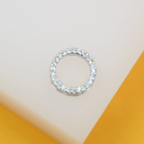 Round Hollow CZ Pave Pendant