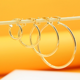 Thin Latch Back Hoop Earrings (K121-122)