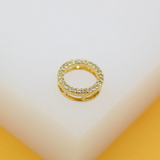Round Hollow CZ Pave Pendant
