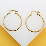 Thin Latch Back Hoop Earrings (K121-122)