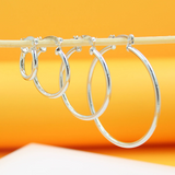 Thin Latch Back Hoop Earrings (K121-122)