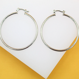 Thin Latch Back Hoop Earrings (K121-122)