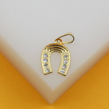18k Gold Filled CZ Horse Shoe Pendant