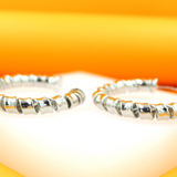 18K Rhodium Filled Thick Spiral Hoops Lever Back Earrings (J261)