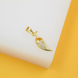 18k Gold/Rhodium Filled Designed Chili Pepper CZ Pendant