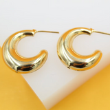 18K Gold Filled Thick Hoop Earrings (J236)