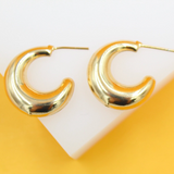 18K Gold Filled Thick Hoop Earrings (J236)