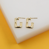 18K Gold Filled Rectangle Hoops Earrings