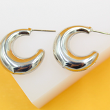 18K Gold Filled Thick Hoop Earrings (J236)