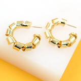 18K Gold Filled Thick Twisted Hoop Earrings (J228) (J230)
