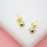 18K Gold Filled Tiny, Small Ball Stud Earrings (L140)(L145)