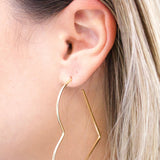 18K Gold Filled Outlined Heart Open Earrings (K142)