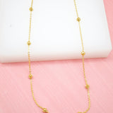18K Gold Filled Bead Diamond Cut Rolo Necklace