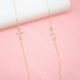 Gold Filled Dainty Cross Necklace with Closed Chain (G61)