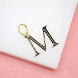 18K Gold Filled Enamel Color Letter A-Z Letter Pendant French Hook (A69)