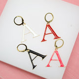 18K Gold Filled Enamel Color Letter A-Z Letter Pendant French Hook (A69)