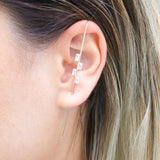 Gold Filled Baguette CZ Stones Industrial Bar Ear Cuff (L184)