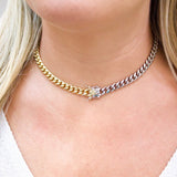 18K Gold Filled TWO TONED 7mm Cuban Curb Chain