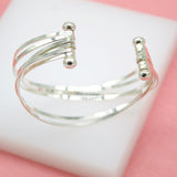 18K Rhodium Filled Wrist Cuff Bangle
