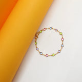 Light Round Multicolor CZ Stone Necklace (I69)(E215)
