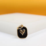 18K Gold Filled Enamel Gold Heart Pendant (A85)