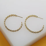 18K Gold Filled Braided Open Hoops (K185)