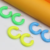 18k Gold Filled Thick Colorful Open Hoops (L446)