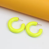 18k Gold Filled Thick Colorful Open Hoops (L446)