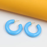 18k Gold Filled Thick Colorful Open Hoops (L446)