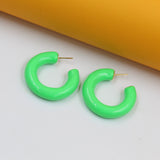 18k Gold Filled Thick Colorful Open Hoops (L446)
