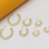 18K Gold Filled Spike Pearl Open Hoops (K269)(K103A)(K103)