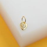 18K Gold Filled CZ Heart Charm
