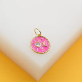 18K Gold Filled Northern Star Celestial Coin Pendant