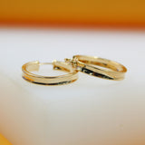 18K Gold Filled Thin Lever Back Hoop Earrings (K115A)