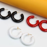 18k Gold Filled Thick Colorful Open Hoops (L446)