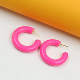 18k Gold Filled Thick Colorful Open Hoops (L446)